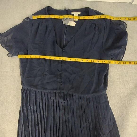 C. Est 1946 Women's Navy Blue Pants Jumpsuit Pleated Flared Sleeves Size L (NWT) - Picture 7 of 10